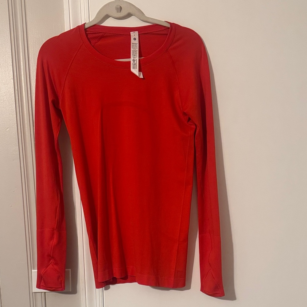 Lululemon Athletica Vibrant Red Long Sleeve Tee